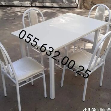 Bağ, çöl masa və oturacaq dəstləri: Yeni, Kvadrat masa, Açılmayan, Stullar ilə, Azərbaycan — 2