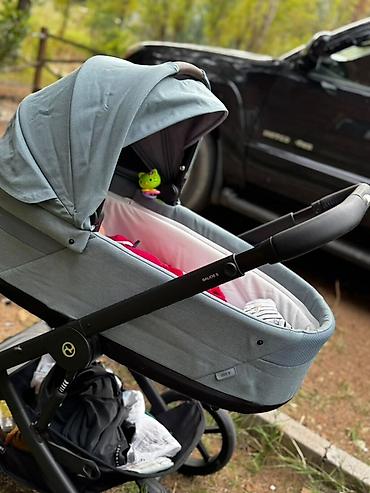 Коляски: Коляска, Cybex, цвет - Голубой, Б/у — 6