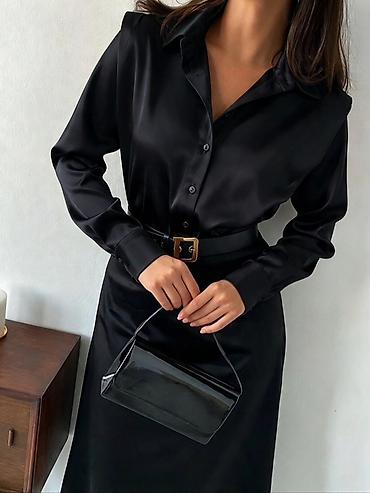 svileni top: Satenska ženska košulja – klasičan kroj
S M L Xl — 2