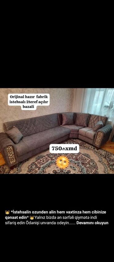 Masa və oturacaq dəstləri: Künc divan, Qonaq otağı üçün