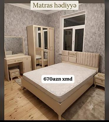 mirvari yataq desti: Yataq otağı dəsti – klassik bej tonlarında, zərif dizayn. Komplekt: - — 1