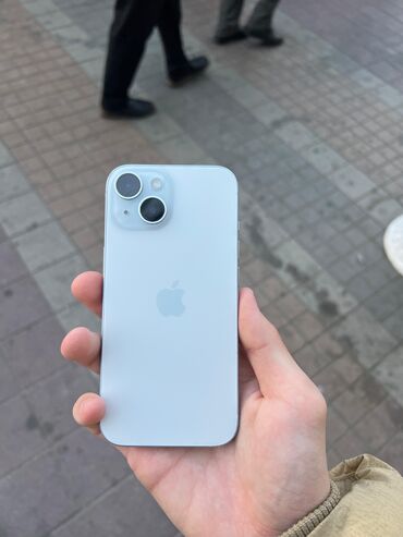 Apple iPhone: IPhone 15, 128 GB, Ağ, Zəmanət, Face ID, Sənədlərlə