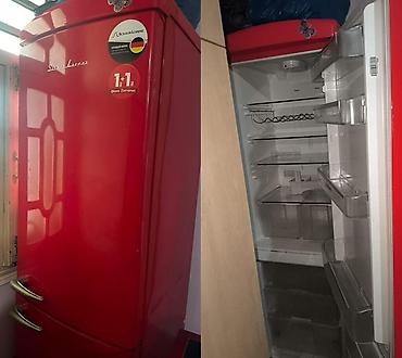 kontakt home ütü: Schaub Lorenz markalı soyuducu. Retro üslubda qırmızı rəngli dizayna — 1