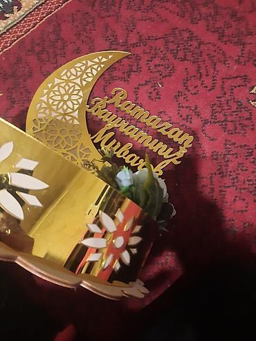 bayram: Ramazan Bayramı üçün dekorativ hədiyyə səbəti və bəzək dəsti - — 2