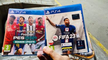 PS4 (Sony Playstation 4): Playstation 4 üçün PES2021 və FİFA23 diskləridir. Hər ikisində