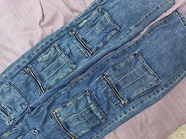 cins salvar: Denim kargo şalvar - Material: Orta qalınlıqda mavi denim (yüngül — 3
