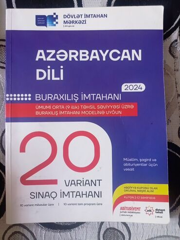 Digər: Azərbaycan Dili 20 sınaq 9 cu sinif 
kitab Yazılı deyil tər təmiz