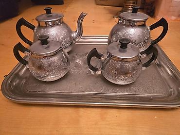 cay serviz: Çay dəsti, rəng - Gümüşü, Metal — 4