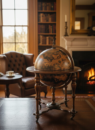 Ostali stilski dekor: Dekorativni globus sa postoljem od drveta, idealan za uređenje na lalafo.rs — 1 Ostali stilski dekor: Dekorativni globus sa postoljem od drveta, idealan za uređenje — 1