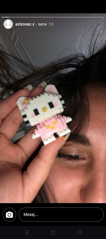 Mini blok konstruksiya fiquru – “Hello Kitty” üslubunda