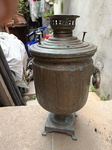 samovar luləyi: Məhsul: Antik 7 L mis samovar Təsvir: - Klassik kömür/od ilə işləyən — 5