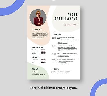 turk dili: CV hazırlama xidməti. İşə qəbul üçün CV hazırlanması. CV formasının — 1
