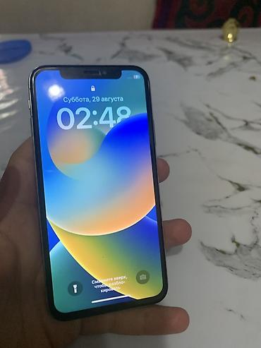 ıphone x: IPhone X, Б/у, 256 ГБ, Серебристый, Чехол, 100 % — 1