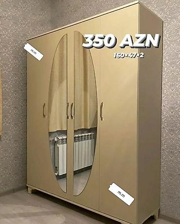 Paltar dolabları, qarderoblar: Yeni, 3 qapılı, Güzgülü, Ağ, Digər material, Açılan, Düz dolab — 29