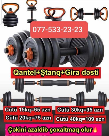 qantel qiyməti: Qantel ştanq gira dəsti Qiymət çəkiyə görə dəyişir Çatdırılma xidməti