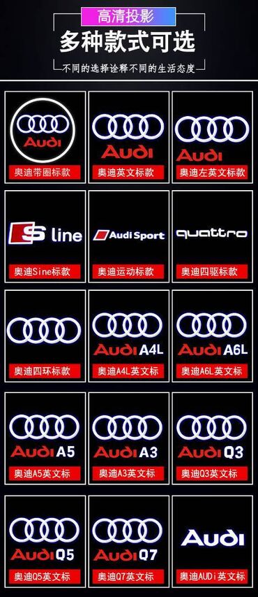Auto oprema: LED projektori logotipa za vrata – Audi - Ugradnja umesto fabričkog — 5