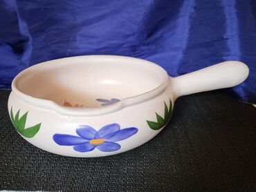Tiganji: Grncarska nova francuska posuda,rucno oslikana pa glazirana 80te — 6