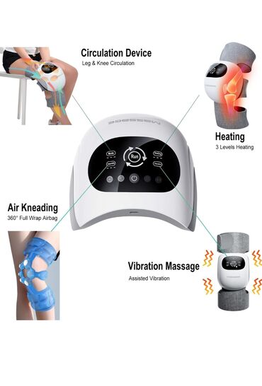 Массажеры и массажные аксессуары: Компрессионный массажер для колена HEZHENG с подогревом и разминанием