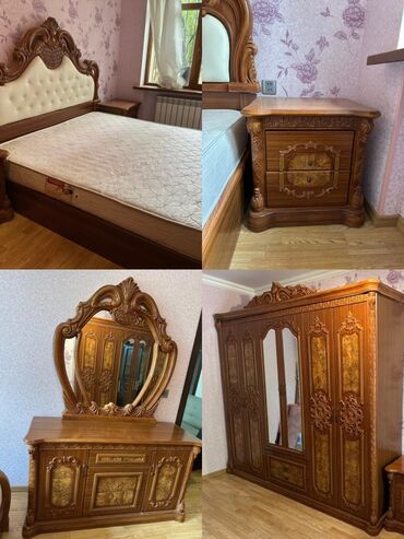 Divan və kreslo dəstləri: İkinəfərlik çarpayı, Dolab, Termo, 2 tumba, İşlənmiş