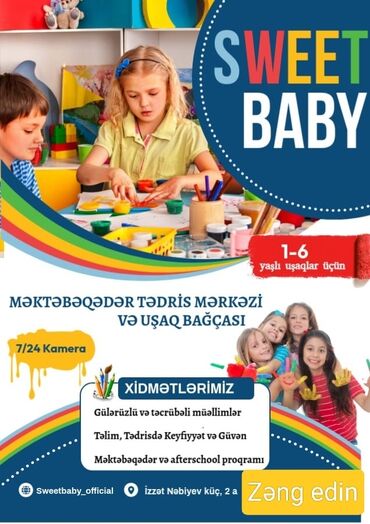 yoqa dərsləri: Məktəbəqədər və ibtidai sinif hazırlığı, Rus dili, Azərbaycan dili, Əyani, Fərdi, Qrup