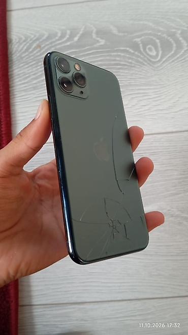 ноутбук apple цена бишкек: IPhone 11 Pro, Колдонулган, 256 ГБ, Matte Midnight Green, 85 % — 3