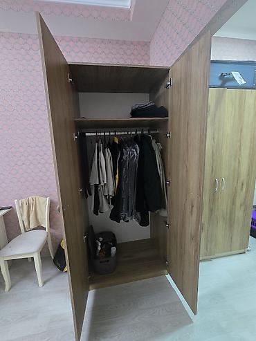 güzgülü skaf: İkiqapılı paltar dolabı - Material: ağac teksturalı laminat (MDF/LDSP — 2