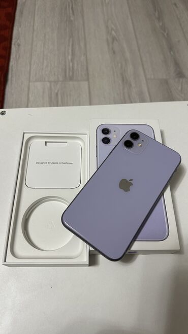 Apple iPhone: IPhone 11, Б/у, 128 ГБ, Deep Purple, Коробка, 85 %