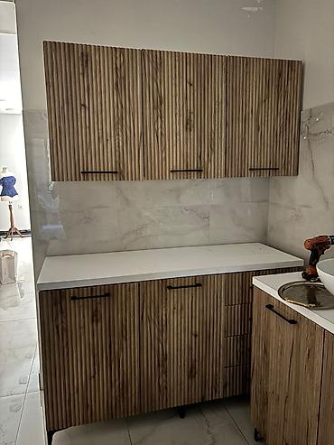 Кухонные гарнитуры: Mətbəx mebel dəsti – modern skandinav üslubu - Material: şaquli — 2