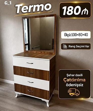 ucuz əşyalar: Termo komod güzgü ilə - Ölçü: 100×80×40 sm - Rəng seçimi var - Şəhər — 1