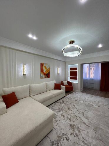 3 комнатная квартира асанбай: 3 комнаты, 101 м², Элитка, 13 этаж, Дизайнерский ремонт