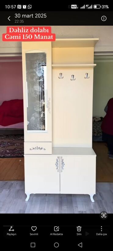 Dolablar: Açılan, 1 qapı Düz dolab, Dəhliz dolabı, Rusiya -da lalafo.az — 7 Dolablar: Açılan, 1 qapı Düz dolab, Dəhliz dolabı, Rusiya — 7