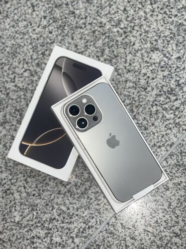 Apple iPhone: IPhone 16 Pro, Б/у, 512 ГБ, Natural Titanium, Кабель, Коробка, 100 %