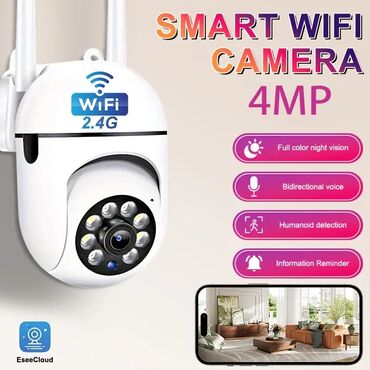 Videokameralar: Yeni 4 MP 360 dərəcə fırlanan PTZ wifi kamera, səsli danışma, səs