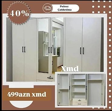 2 ci el dolab: Dolab 6 qapılı yataq otağı dolabı - Müasir, minimalist dizayn; — 1