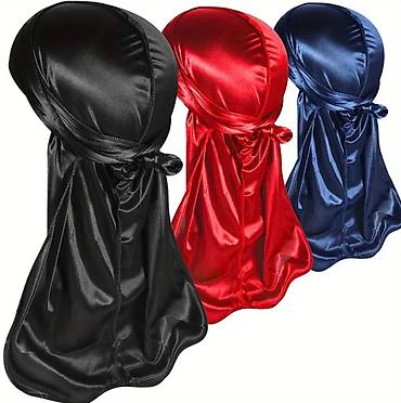 Головные уборы: Продаю набор из 3-х шелковистых мужских бандан (durag). Идеальны для — 6