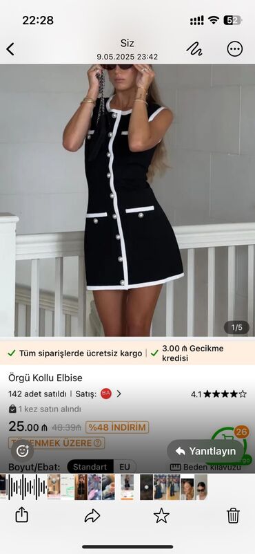 Gündəlik donlar: Temudan alınıb razmer səhv olduğu üçün satılır . Heç geyinilmiyib