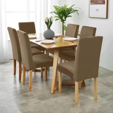 Prekrivači za nameštaj: Velur, Za stolice, bоја - Braon — 2