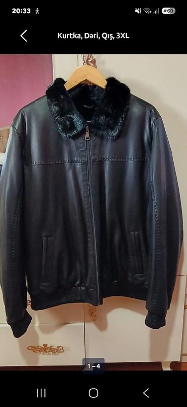 dəst geyimler: Kurtka, Dəri, Qış, 3XL — 1