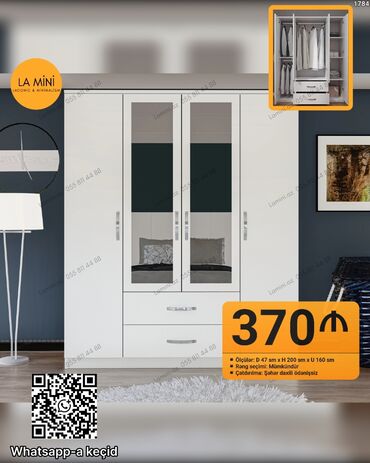 ağ rəng şəkil: Распашной, 4 двери Прямой шкаф, Гардеробный шкаф at lalafo.az ağ rəng şəkil: Распашной, 4 двери Прямой шкаф, Гардеробный шкаф