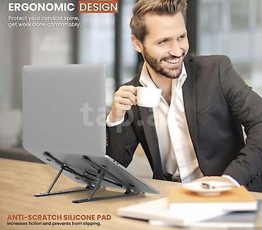 stalak za laptop: **Tənzimlənən noutbuk və planşet altlığı** Erqonomik dizayna malik bu — 2
