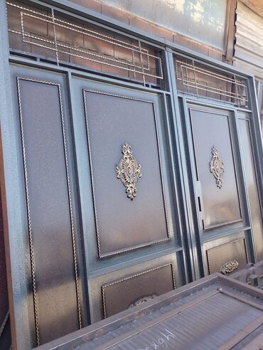 Həyət darvazaları: Dəmir Həyət darvazası, Yana açılan, Mexaniki, rəng - Mavi — 19