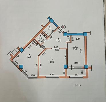 жк алтын булак: 2 комнаты, 70 м², Джал-15 4 этаж, Евроремонт — 5