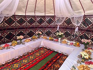 Аренда юрт: Аренда юрты, Каркас Деревянный, 65 баш, Стол — 5