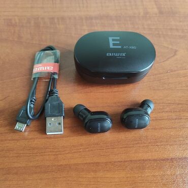 Qulaqcıqlar: Yeni Simsiz (Bluetooth) Qulaqcıqlar, Aiwa, rəng - Qara