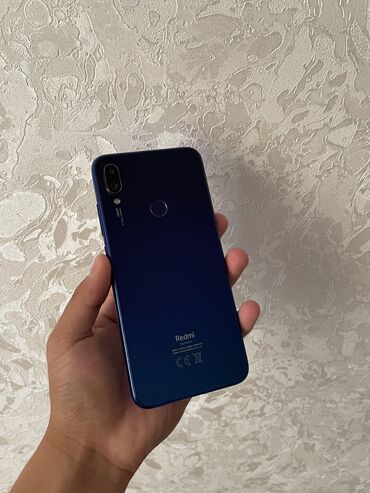 тел ми: Xiaomi, Redmi Note 7, Б/у, 128 ГБ, цвет - Синий, 2 SIM