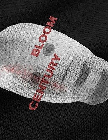 черный худи: СеверНовое Худи мужское черное с принтом Bloom Century размер L — 2