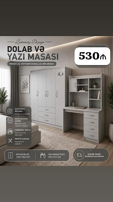Dolab və yazı masası dəsti – rahatlıq və funksionallıq bir arada