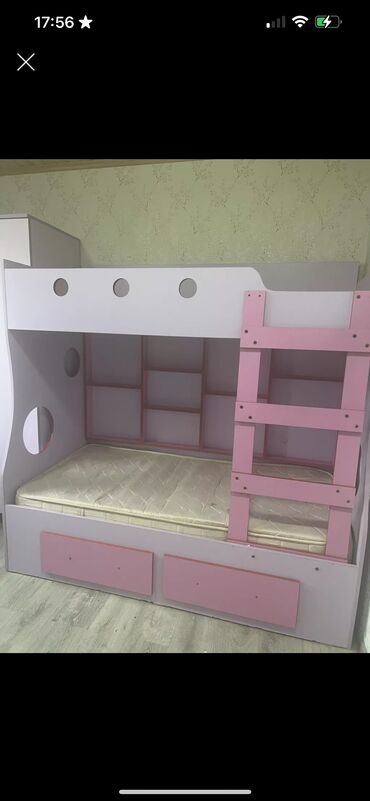 надувная кровать высокая: Б/у, Для девочки и мальчика, Без матраса, С выдвижными ящиками