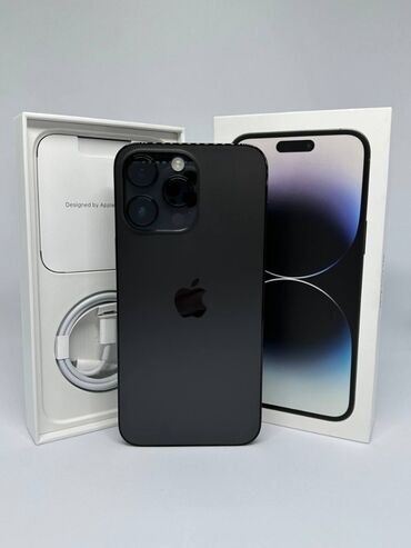 Apple iPhone: IPhone 14 Pro Max, Б/у, 256 ГБ, Черный, Кабель, Коробка, 94 %