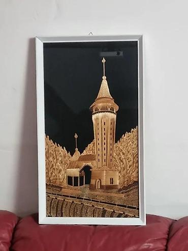 VELIKA SLIKA OD SLAME PALIĆ 33X58CM | Velika uramljena slika od